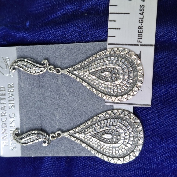 Tear Drop Dangle Earrings Sterling Silver Earrings - Picture 13 of 13